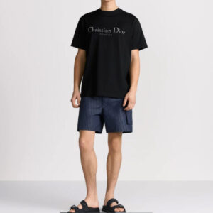 T-shirt streetwear luxe Christian Dior Couture jersey coton bleu